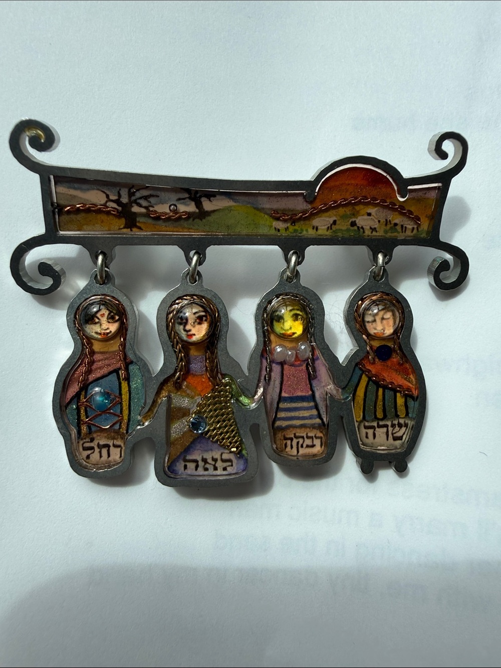 Seeka Hand-Painted Multicolor Matryoshka Pin in excellent